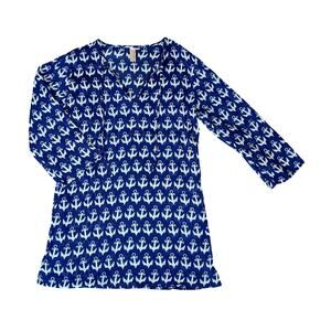 Flora by Rockflowerpaper Swim Coverup Womens Small Navy Nautical Coastal Beach